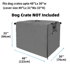 Joroamp couverture cage chien 48 pouces, 2 portes, ventilation et vue.