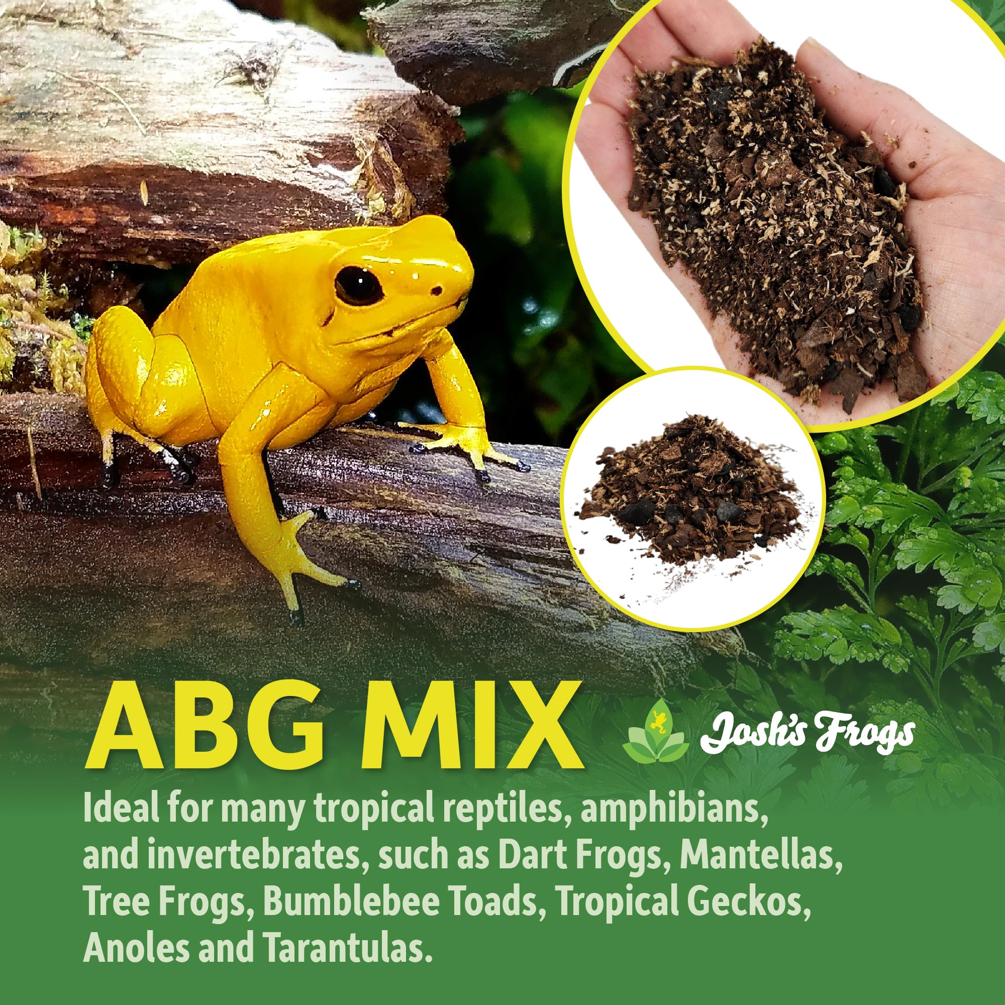 Josh's Frogs ABG Mix: texture-granulats pour meilleure aeration.