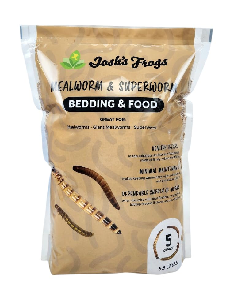 Josh's Frogs – emballage en seau de 5 quarts, substrat et nourriture pratique.