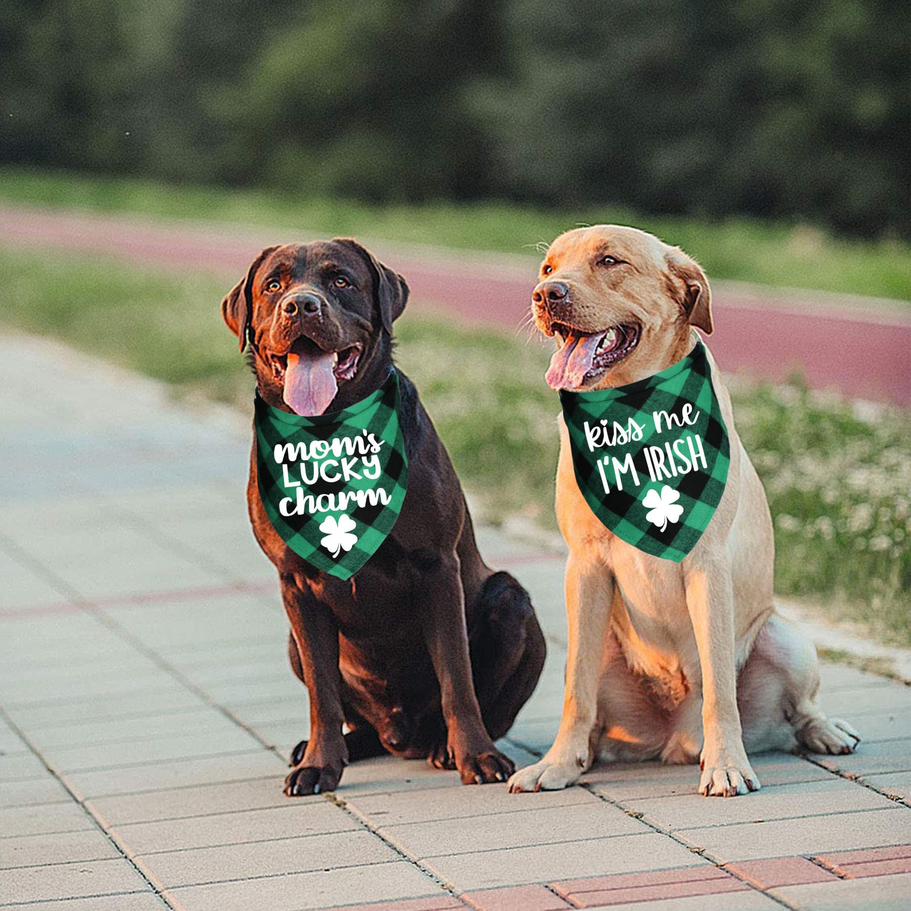 Foulard bandana JOTFA Saint-Patrick plaid, léger et confortable pour chien.