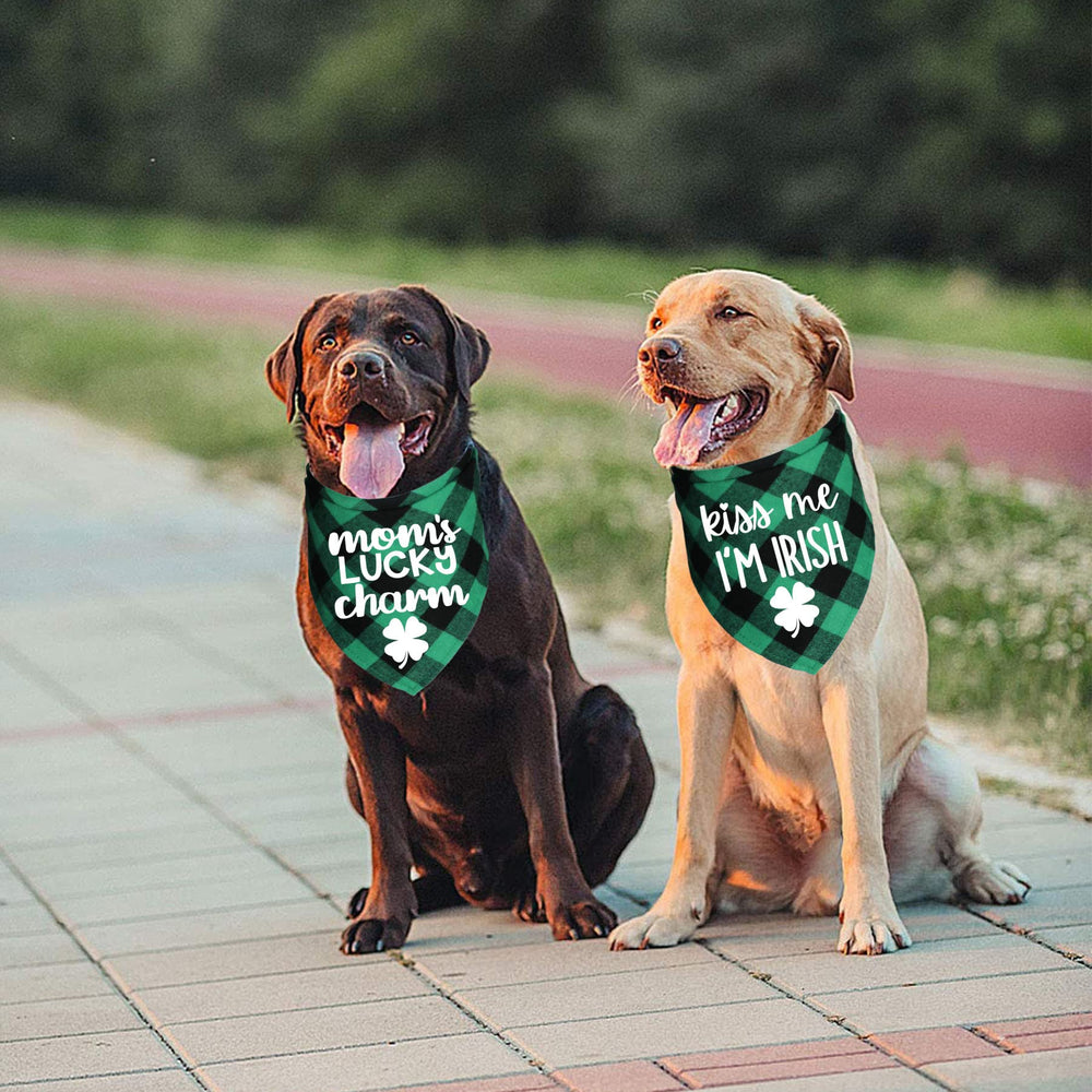 Foulard bandana JOTFA Saint-Patrick plaid, léger et confortable pour chien.