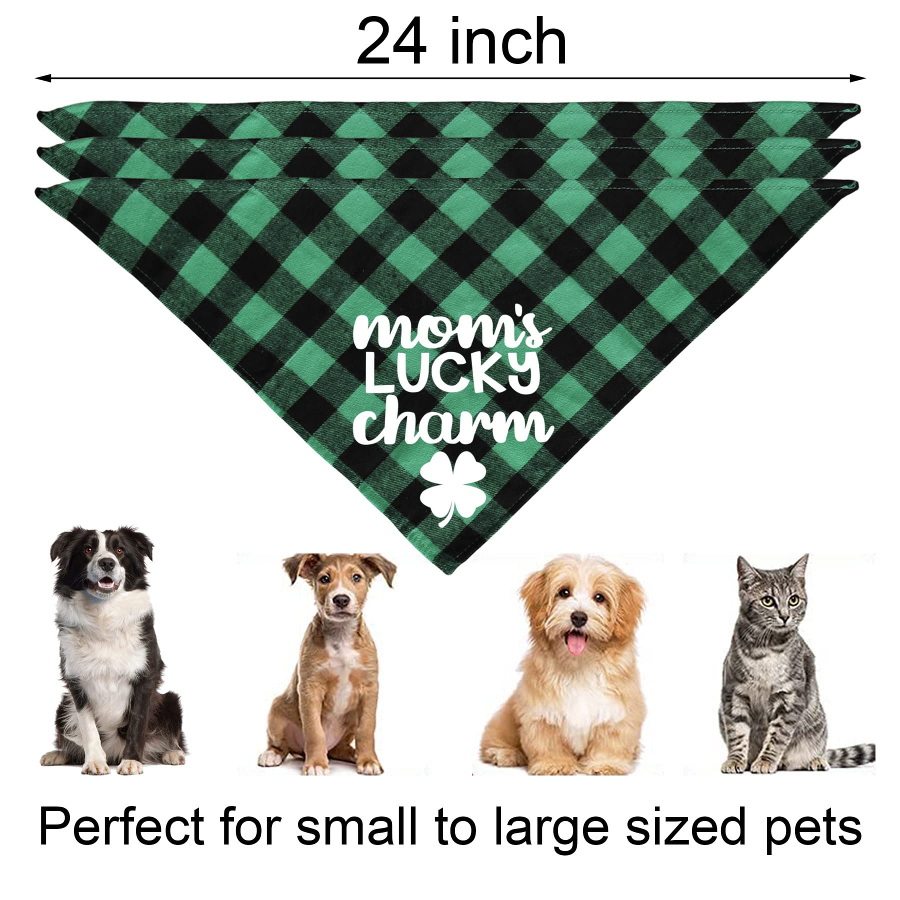 Bandana plaid coton doux JOTFA sur chien, confort tout au long de la journée.
