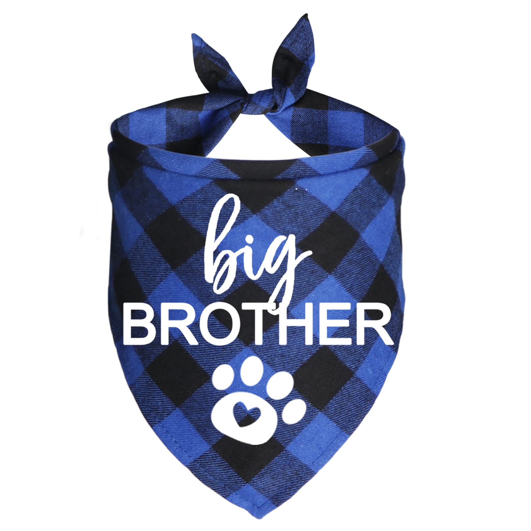 Bandana JOTFA Grand Frère bleu plaid, parfait pour annoncer la grossesse.