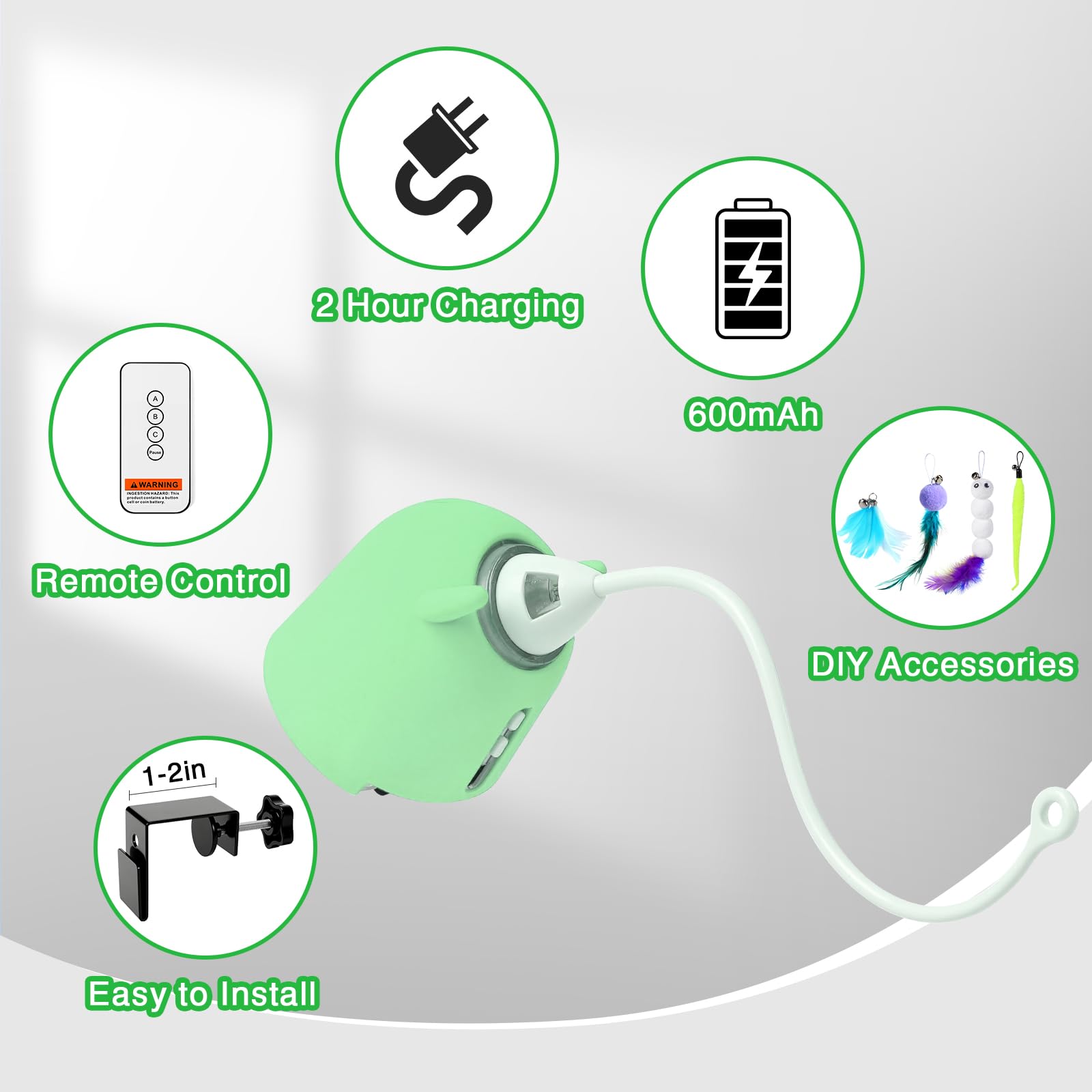 Quatre plumes incluses pour Cat Toys Interactifs
