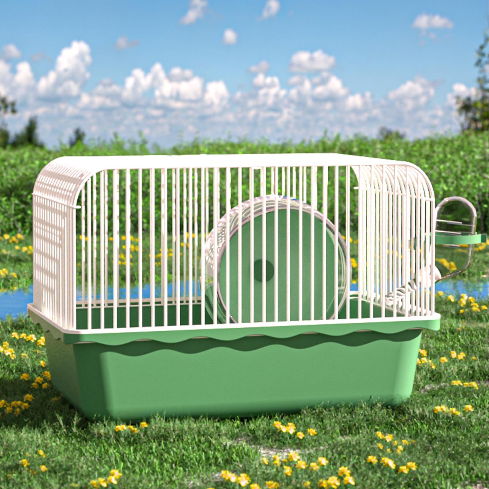 JOUSONTY cage hamster portable design vert pour voyages et rangement.