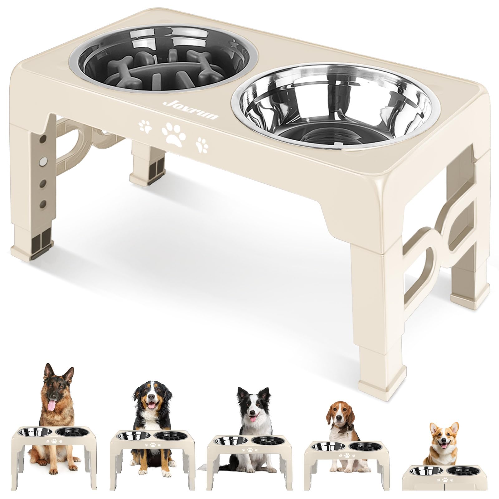 Gamelles elevées Jovrun anti-glisse pour chien, repas plus confortables