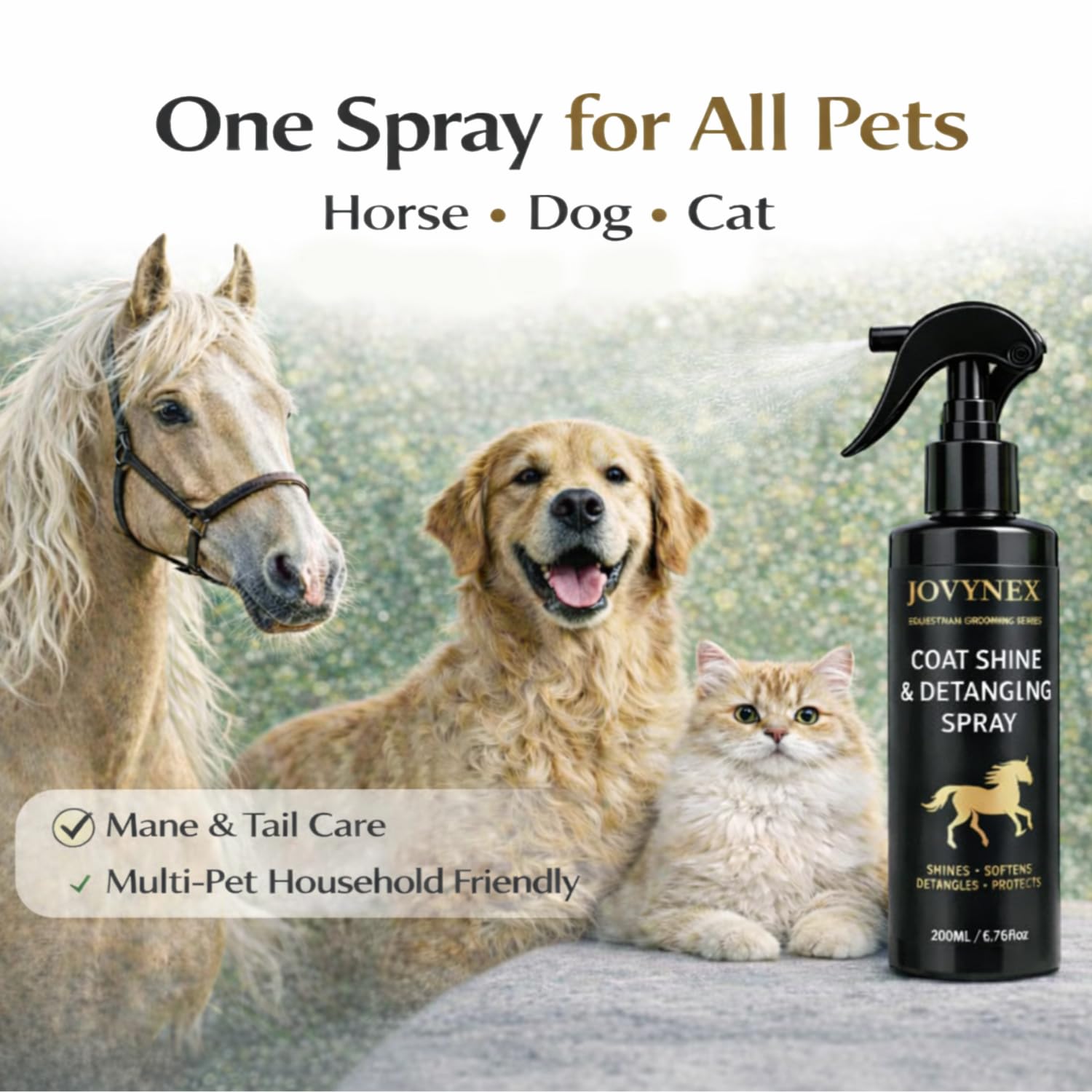 JOVYNEX Brillance pelage chien et chat résultat soyeux.