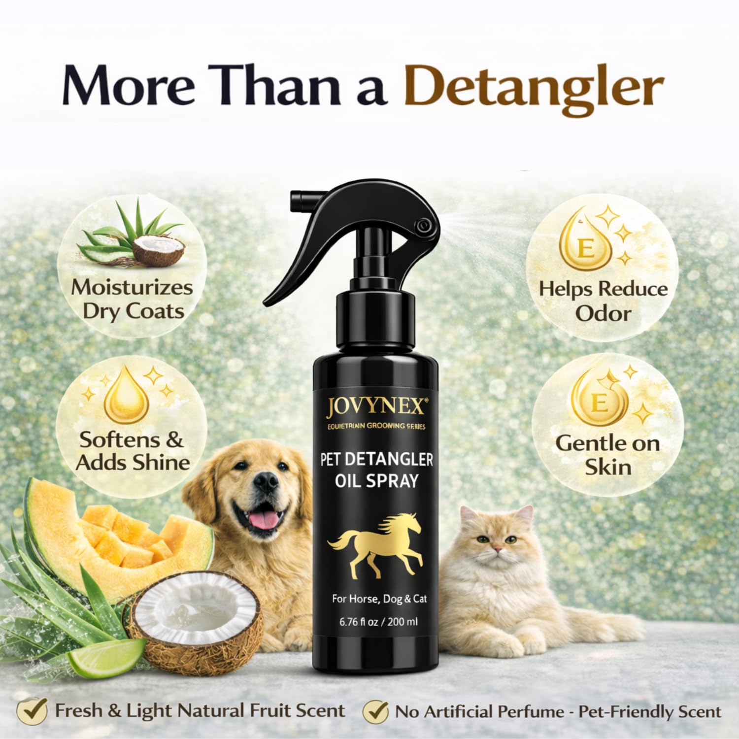 JOVYNEX Demelant bouteille pelage chat soin sans rinçage et lissage.