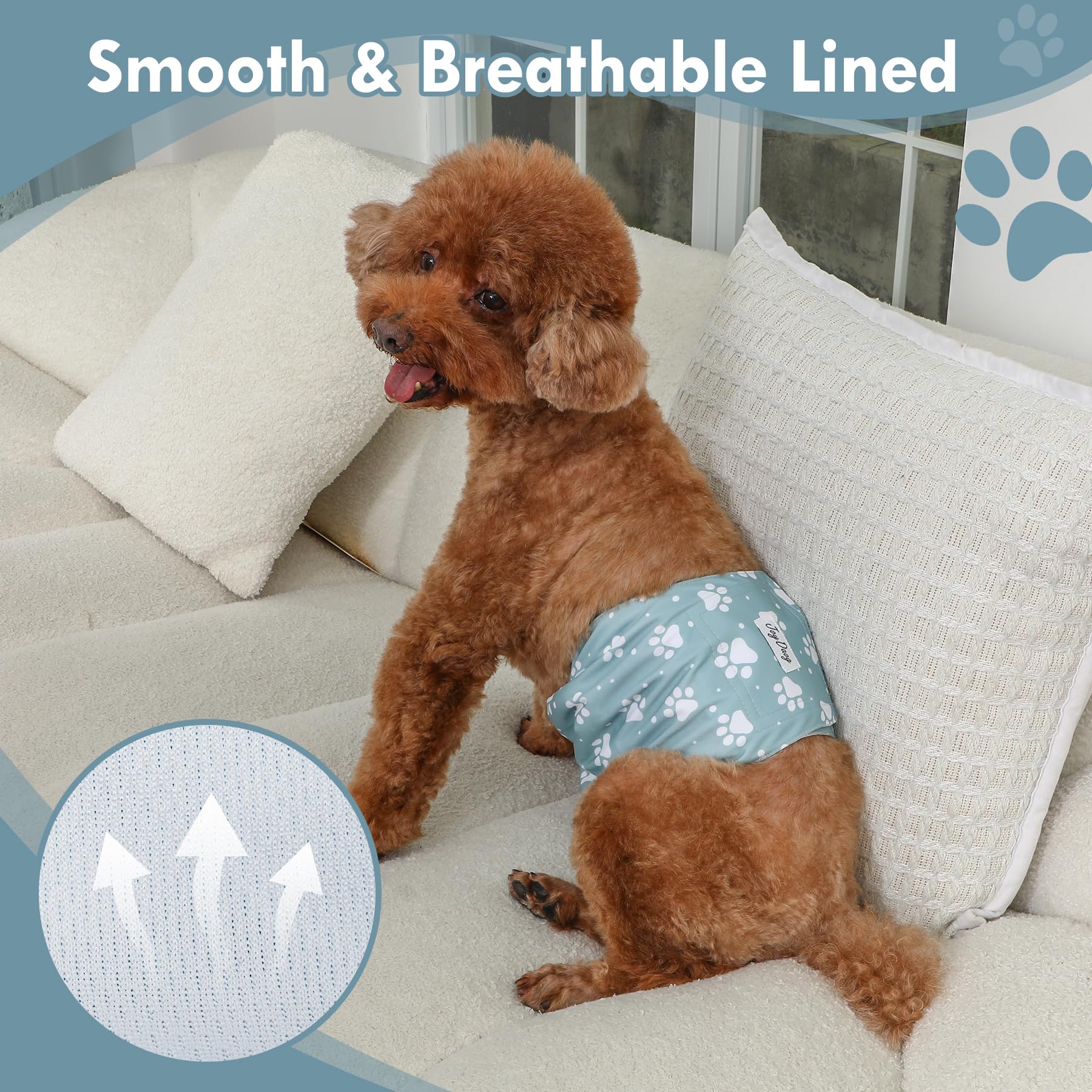JoyDaog couches-ventre-chien-male: bords élastiques pour maintien sûr.