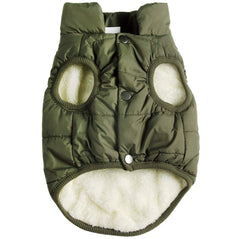 JoyDaog manteau chien vert, vue frontale affichant chaleur et confort.