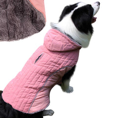 JoyDaog pull capuche amovible pour chien, grand modèle rose, confort hivernal.