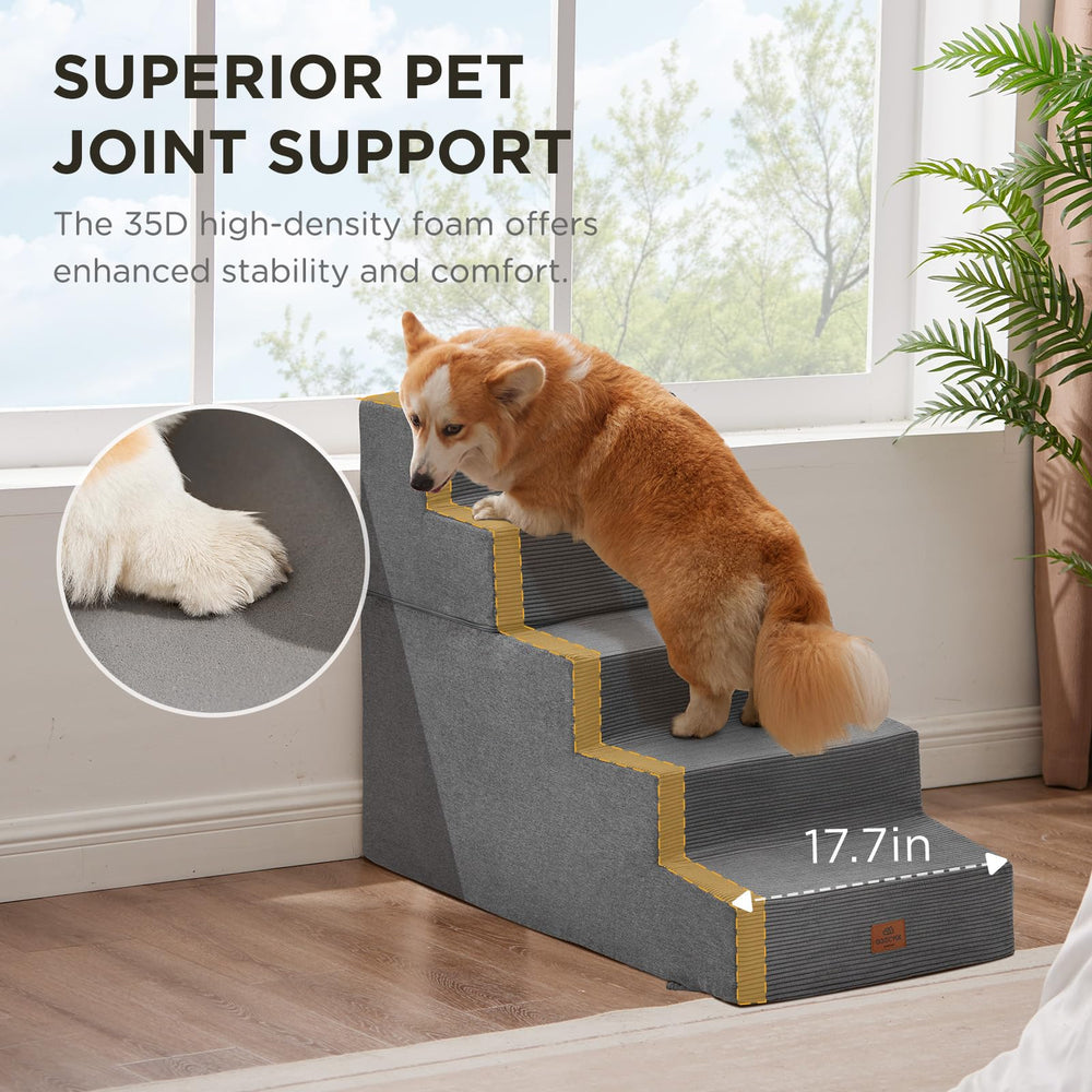 Joydeco escaliers anti-glisse, mousse 35D, stabilité pour animaux actifs.
