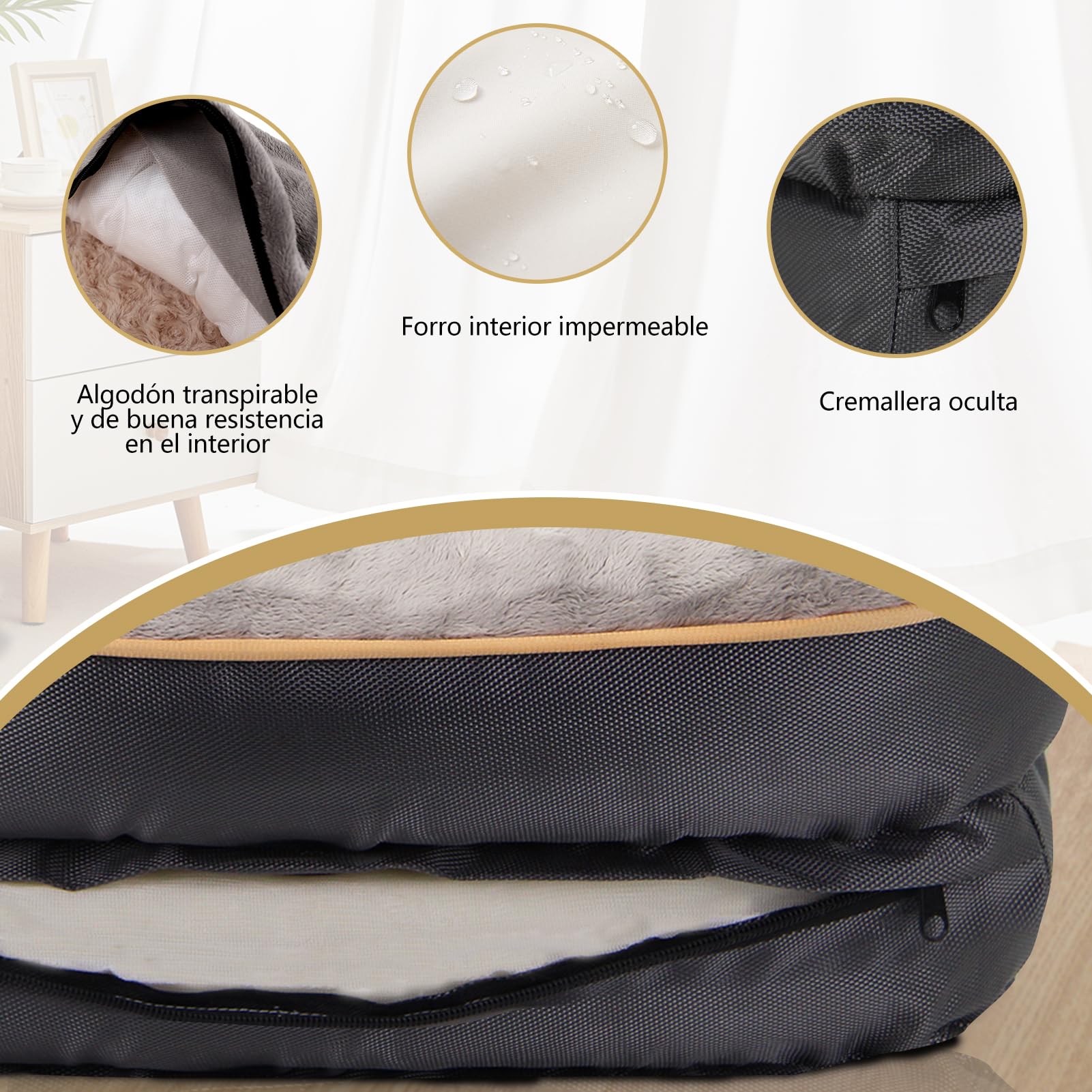 Bordures rembourrées douces entourant le lit pour le cou.