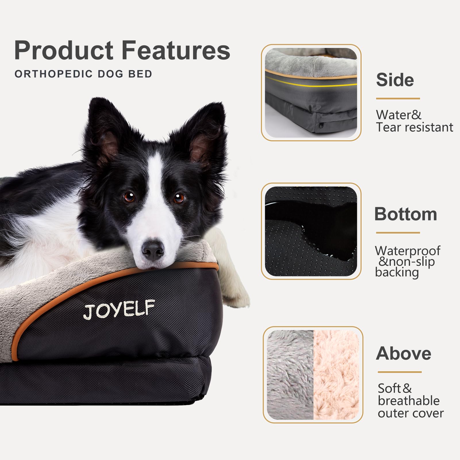 JOYELF mousse mémoire - soutien des articulations et confort durable.