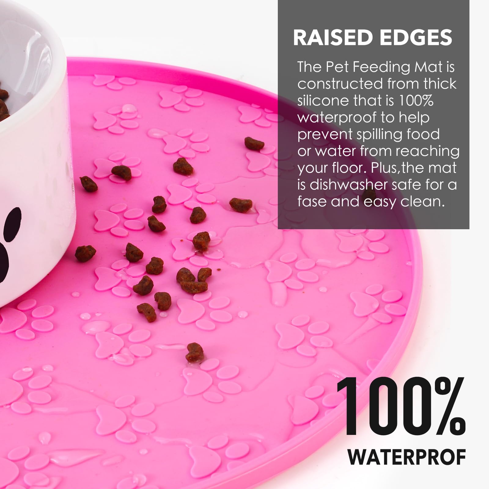 Tapis Joyinjojo bord-eleve rose protège le sol des liquides.