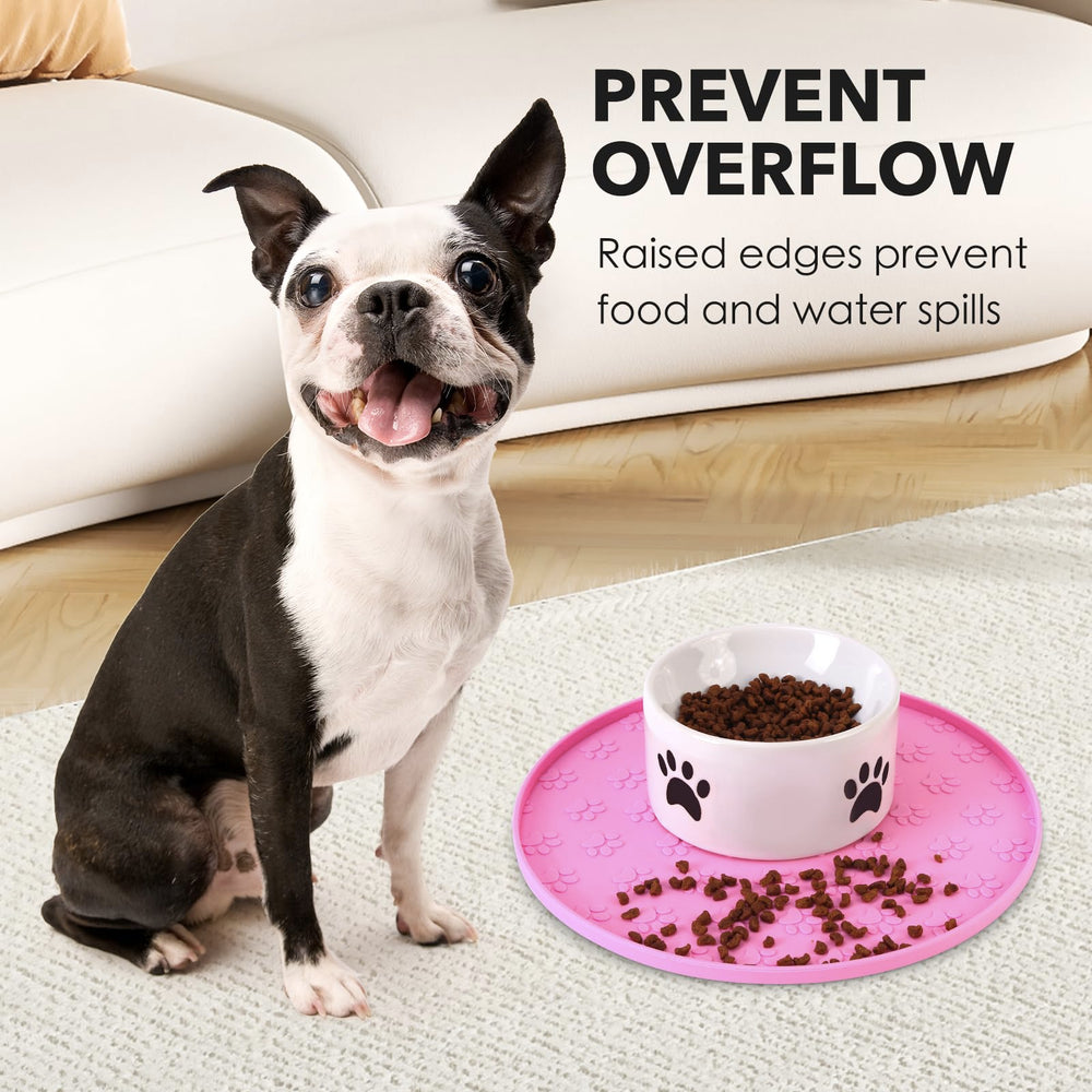 Tapis Joyinjojo motifs pattes relief anti-glisse maintiennent les bols.