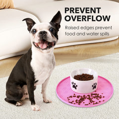 Tapis Joyinjojo motifs pattes relief anti-glisse maintiennent les bols.