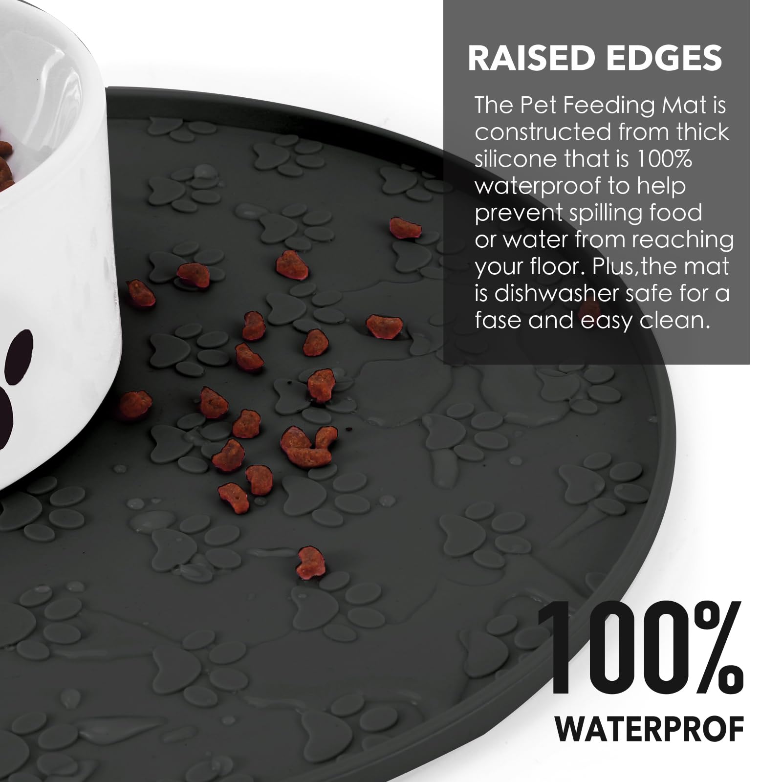 Joyinjojo tapis nourriture silicone rebord élevé maintient l'assiette en place.