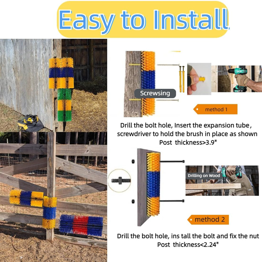 Joynny brosse-grattage mouton: installation simple pour plus de confort au pré.