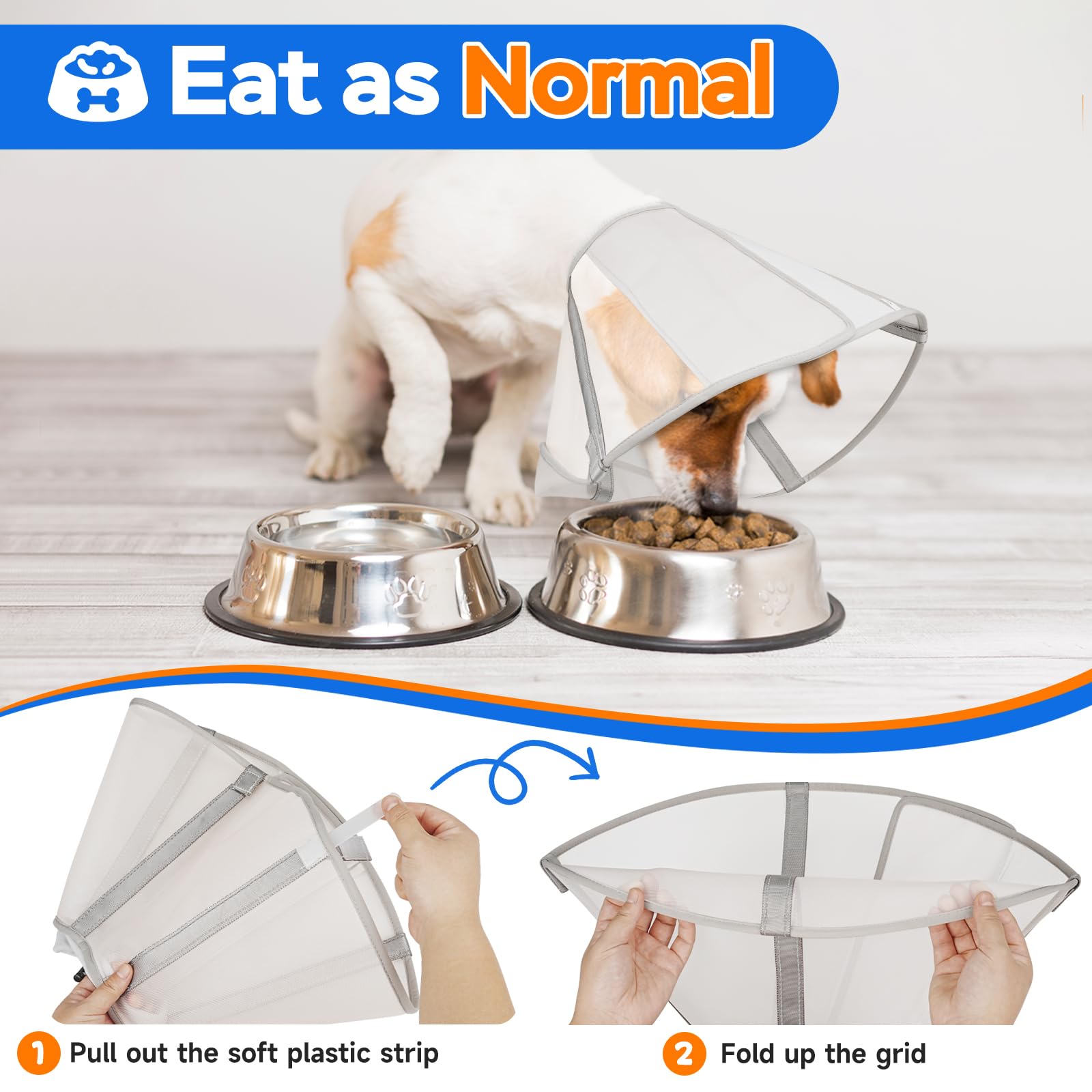 Joypig collier-cone transparent permet au chien de voir son environnement sans retirer le collier