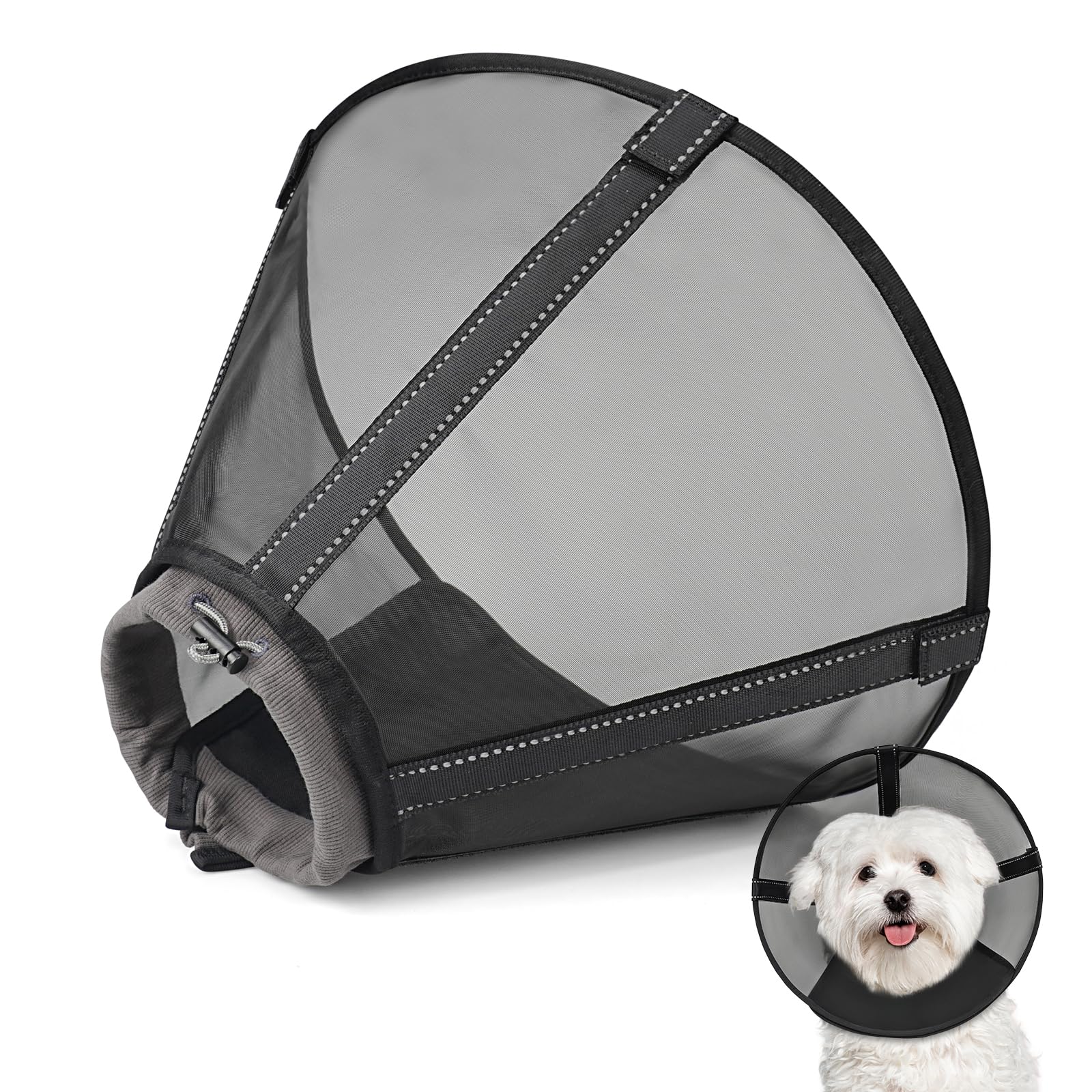 Joypig collier conique respirant pour chien protège pendant la récupération