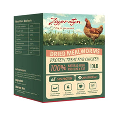 Joyprotyn vers de farine sèches pack-shot: source protéinée idéale pour l'alimentation des volailles.