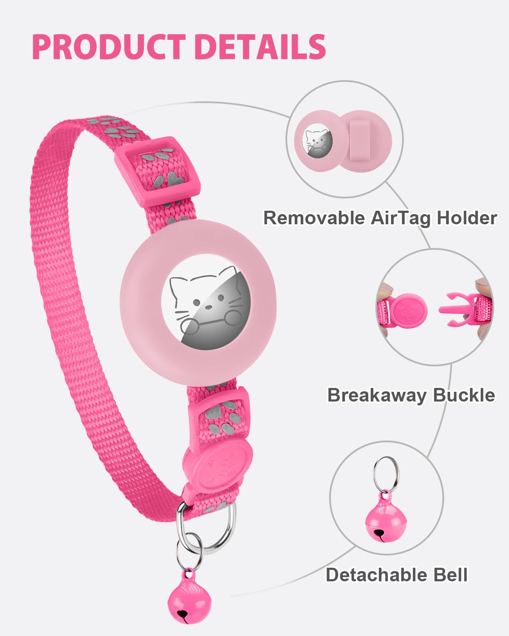 Joytale collier-chat-rose : style doux et visible