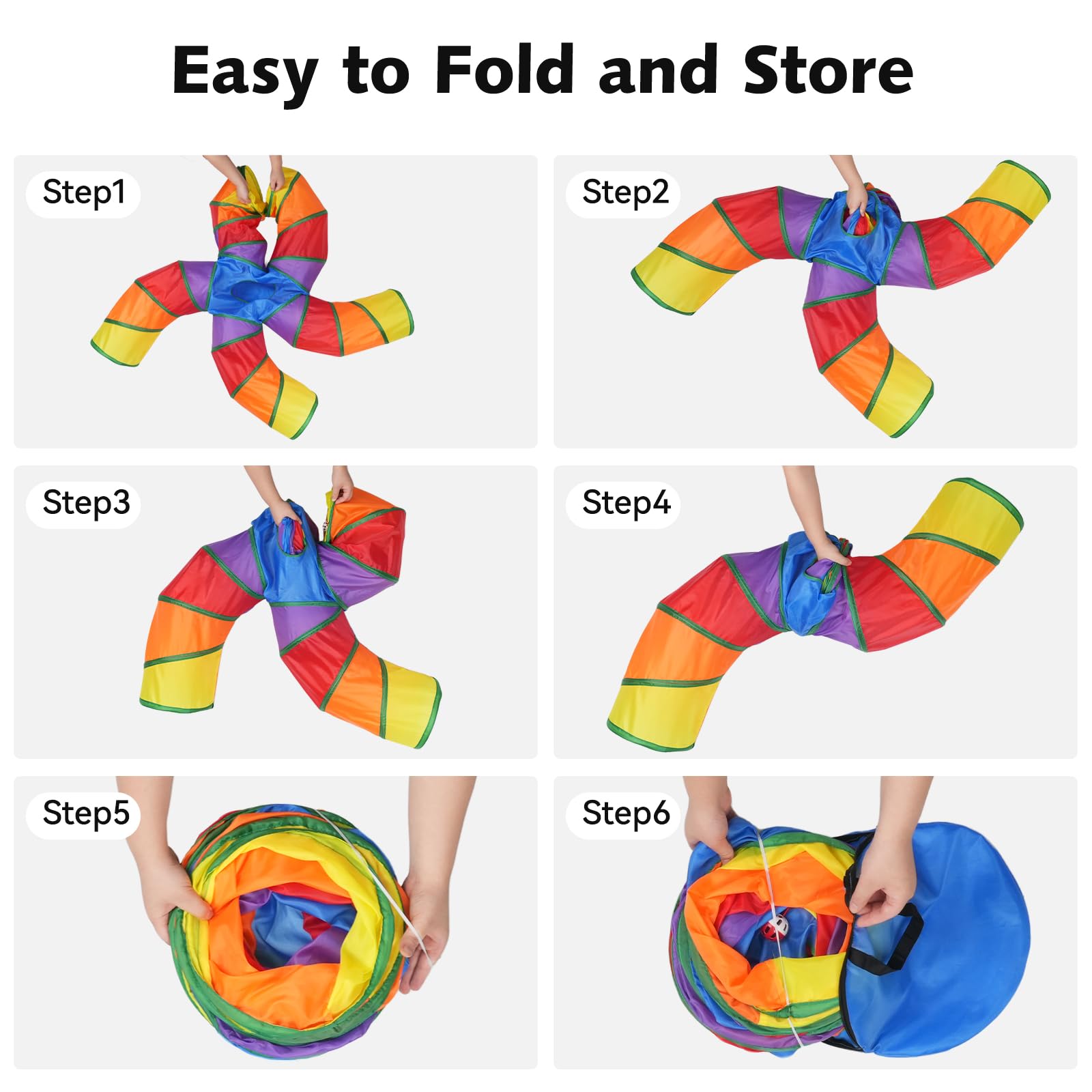 Joytale tunnel-chat-tissu-haute-densite: tissu robuste et nettoyage simple.
