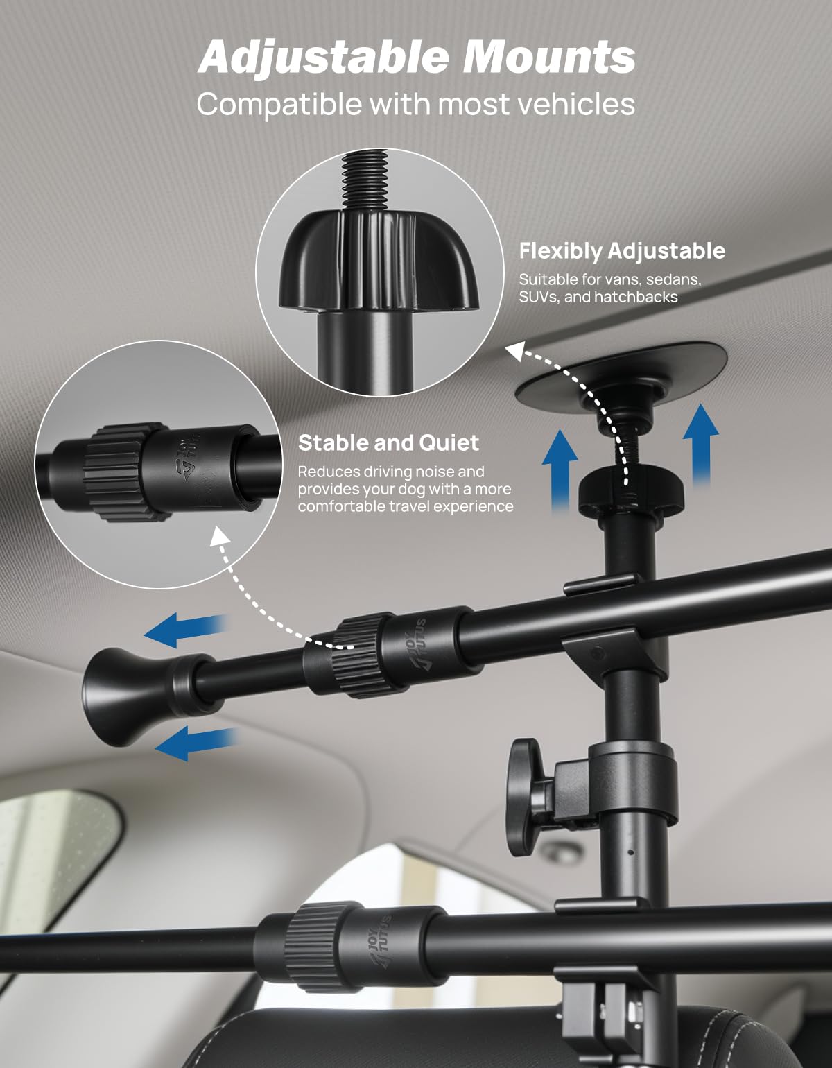Barrière JOYTUTUS extensible 32 à 57 pouces s’adapte à votre véhicule.