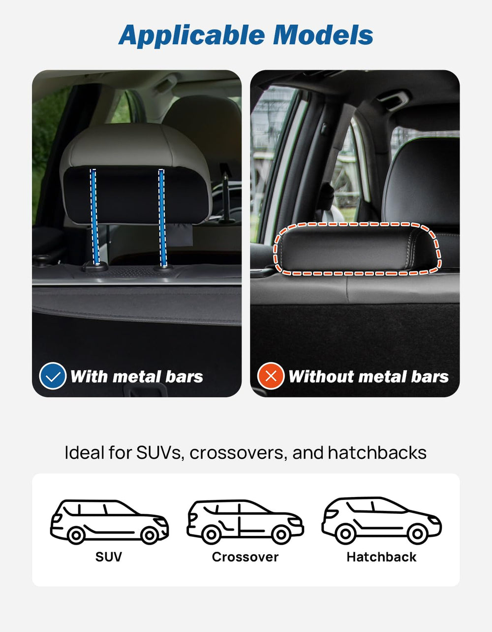JOYTUTUS Barrière auto avec capuchons antidérapants protège l’intérieur.