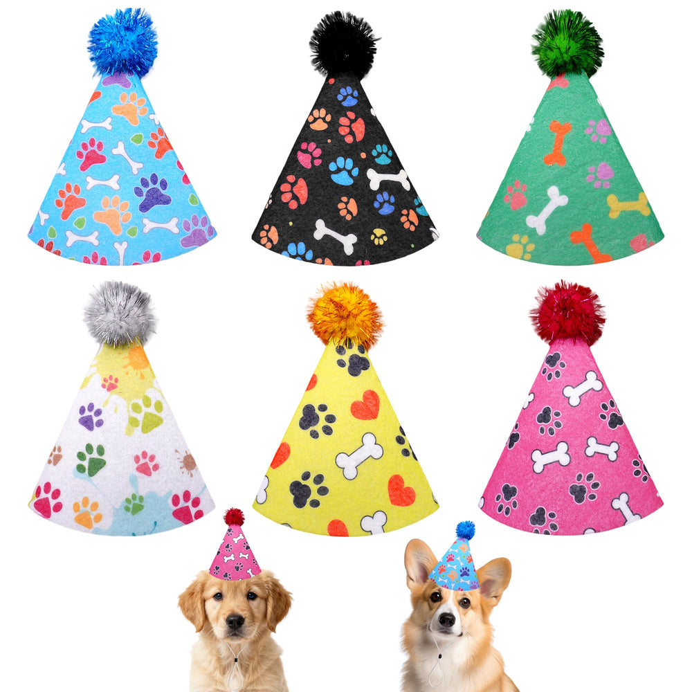 Chapeau anniversaire JpGdn en PU cuir pour chien, prêt pour photos festives.
