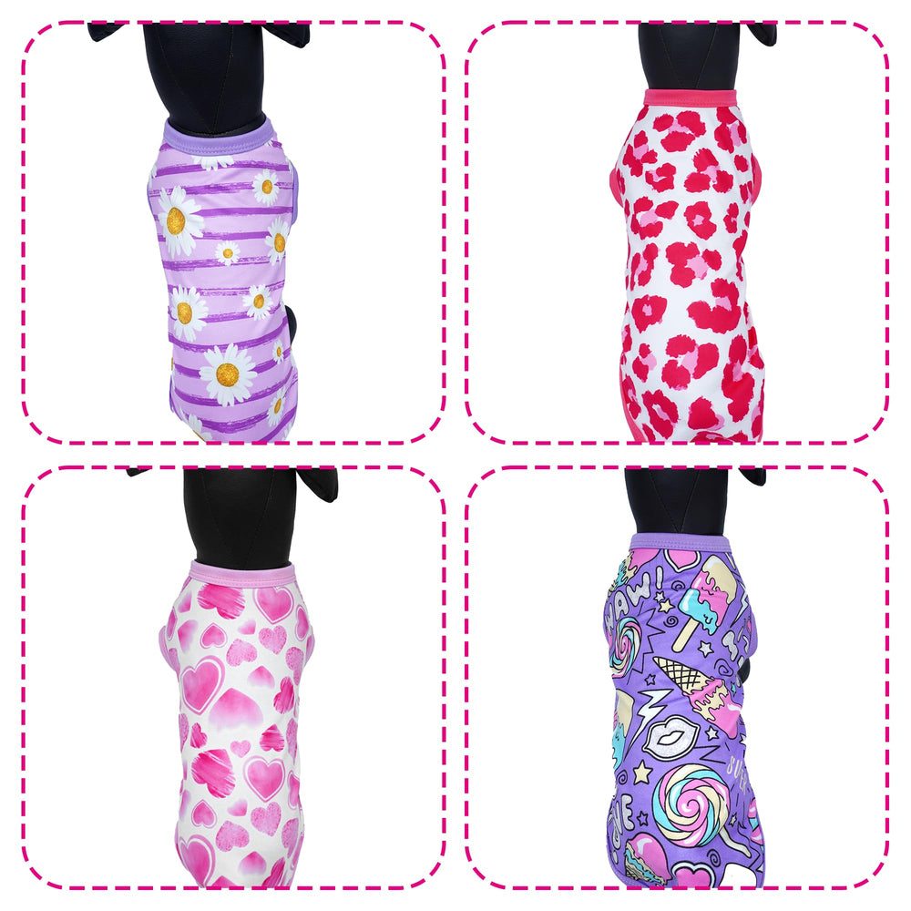 JpGdn chemise chien femelle floral bonbon design, mode et confort