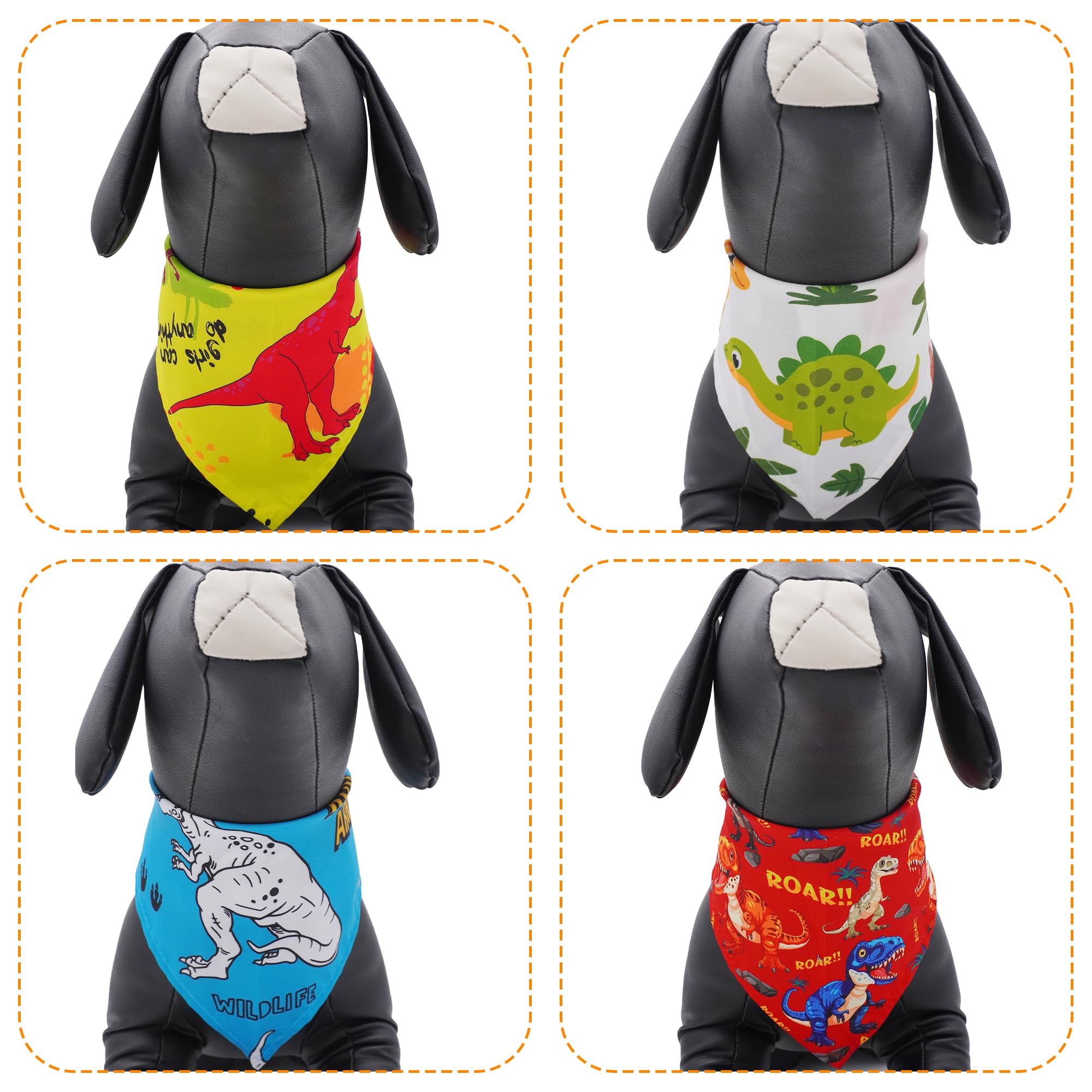 JpGdn Bandana dinosaure en polyester durable, facile à laver et à entretenir.
