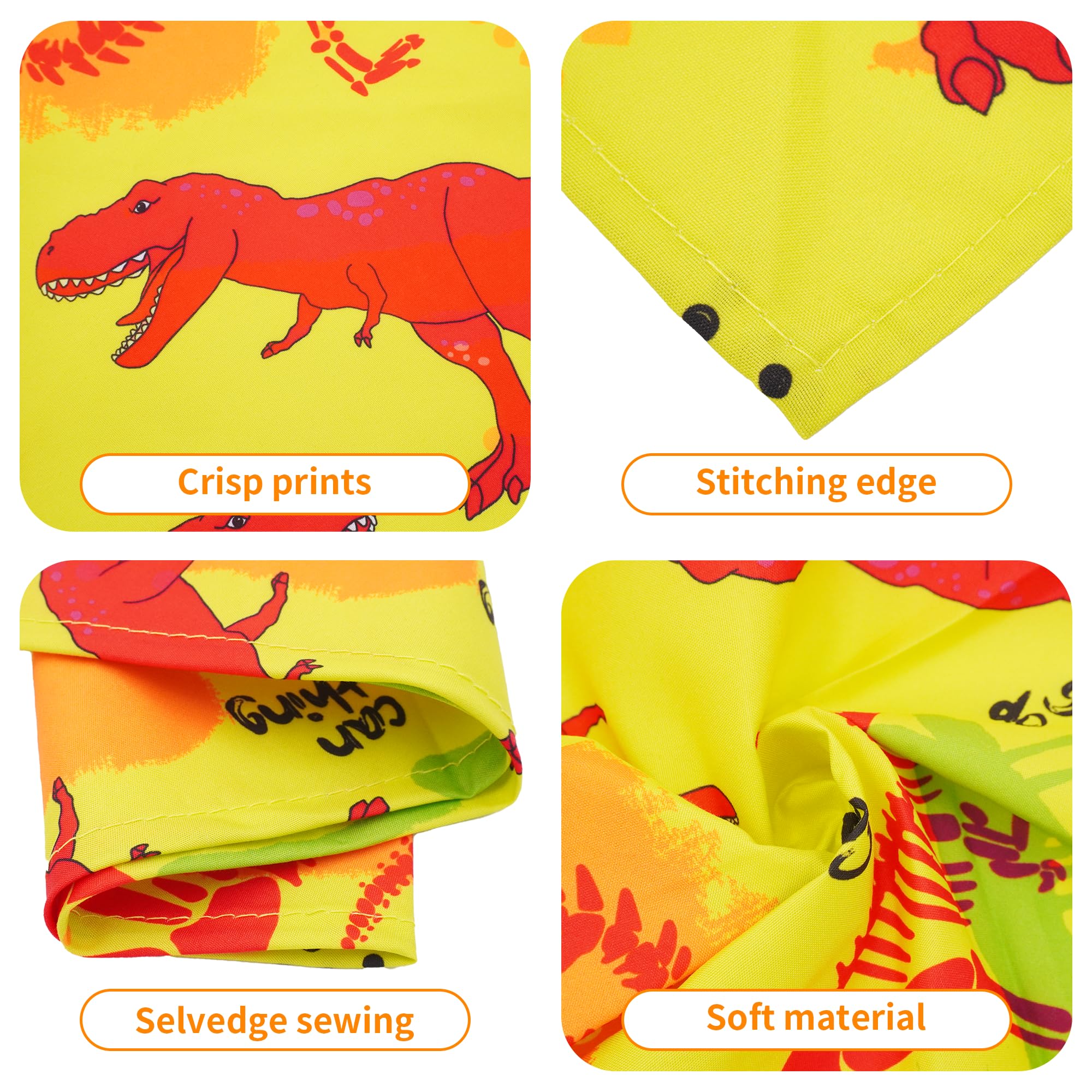 JpGdn Bandana dinosaure taille 65x45 cm, convient aux petits et moyens chiens.