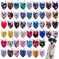 Bandana JpGdn pour gros chien avec imprimé os et patte, lavable.