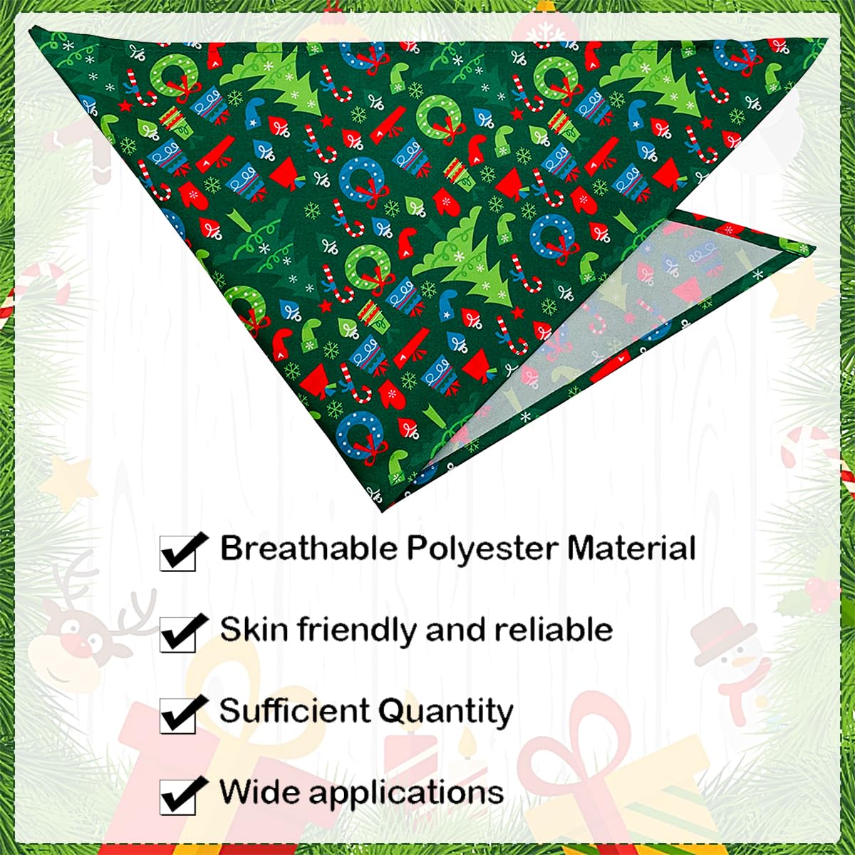 Bandana JpGdn motif bonhomme de neige, lavage facile et durable.