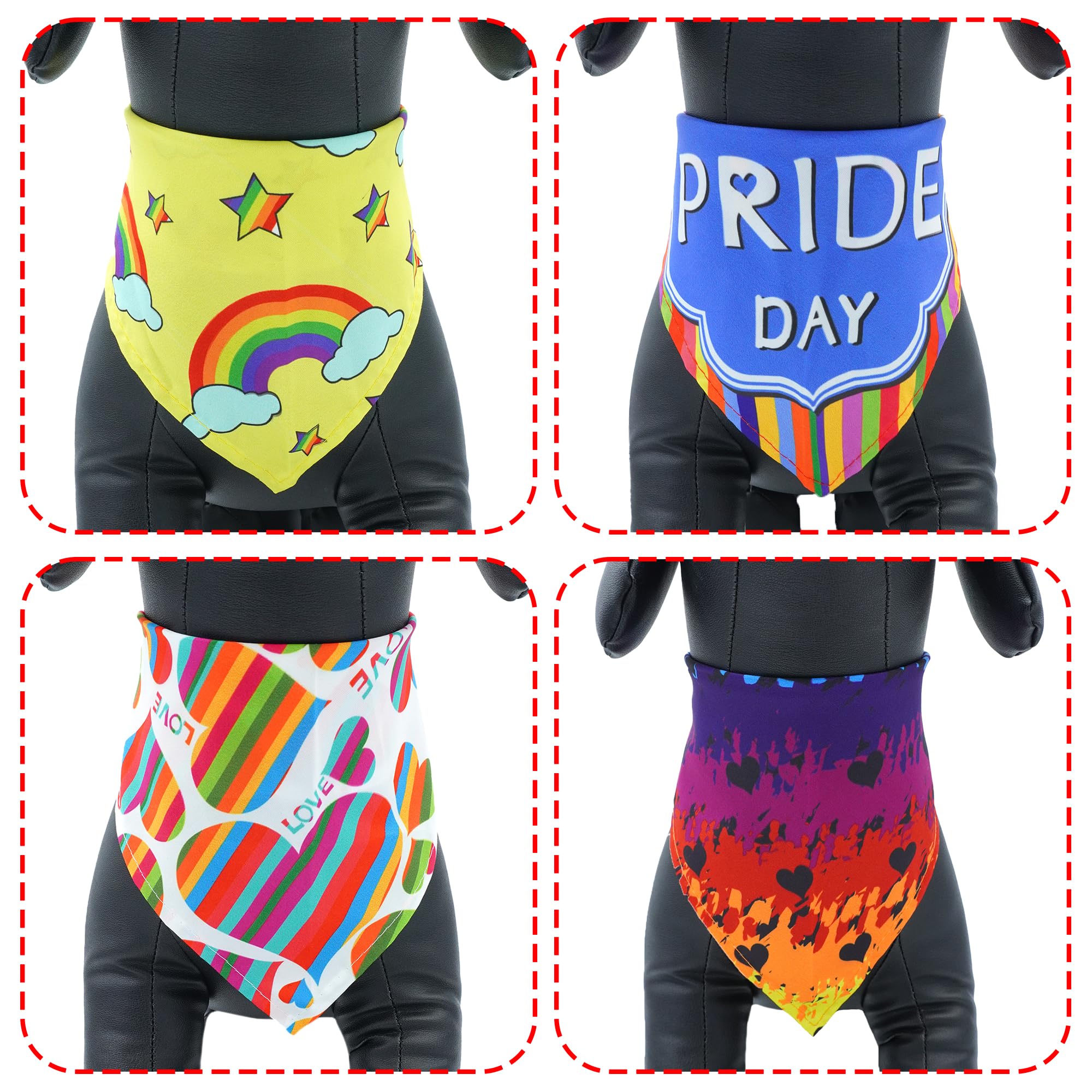 Bandana JpGdn motif cœur Pride, symbole inclusif pour événements LGBTQ