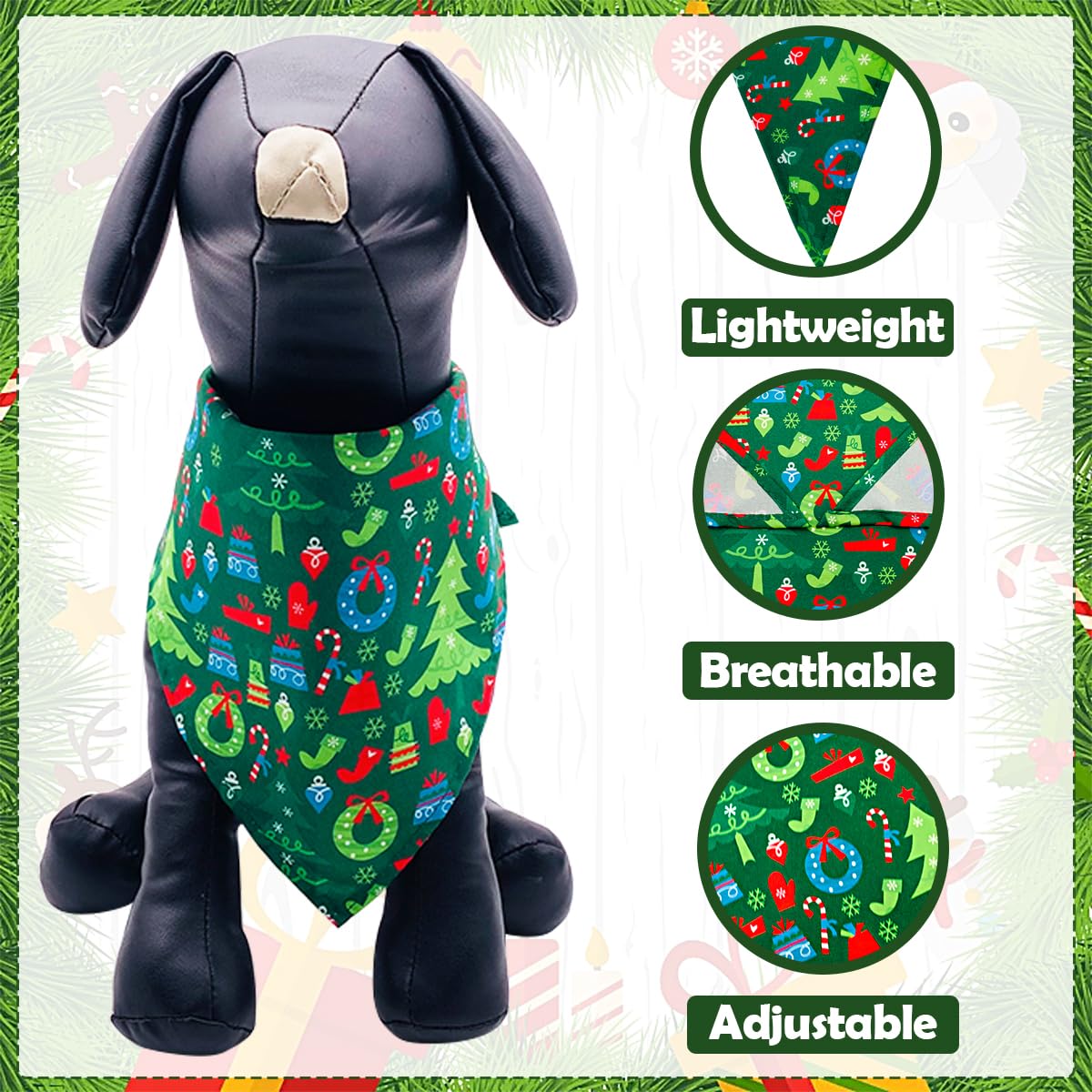 JpGdn bandana motif Père Noël, accessoire joyeux pour les fêtes.