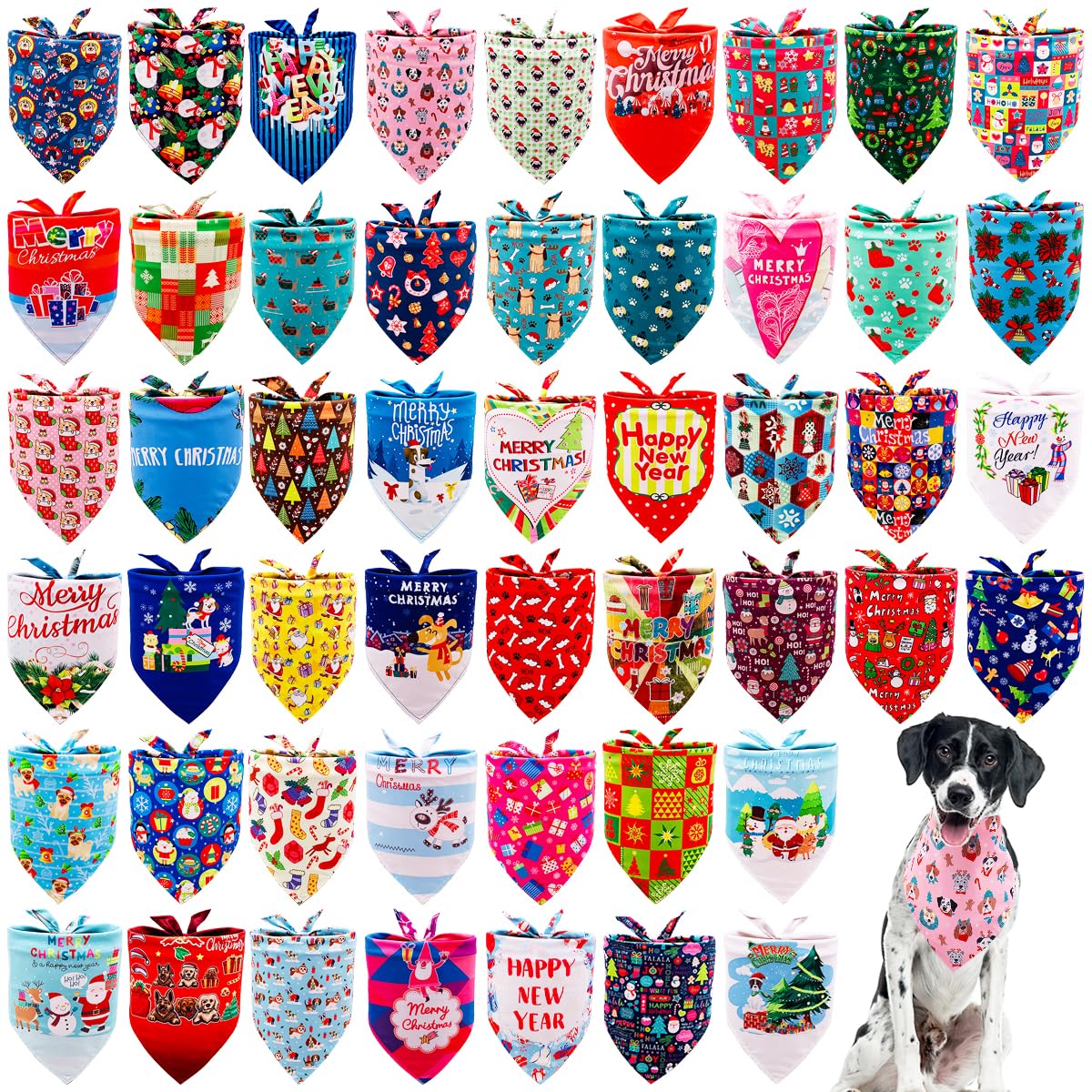 Bandana Noël pour chien JpGdn, collection de 100 pièces, usage festif.