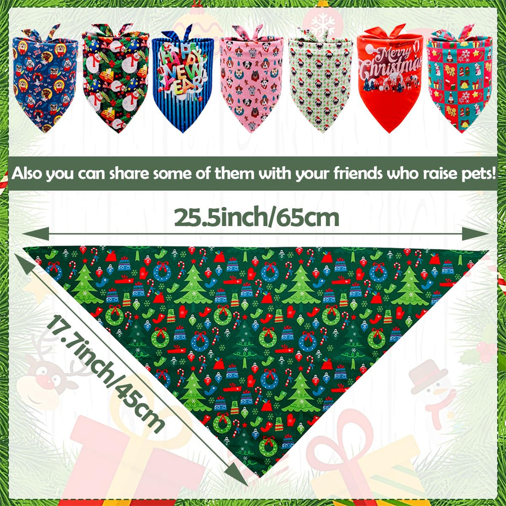 Bandana triangle polyester JpGdn, motif sapin, usage quotidien pour petits et moyens chiens.