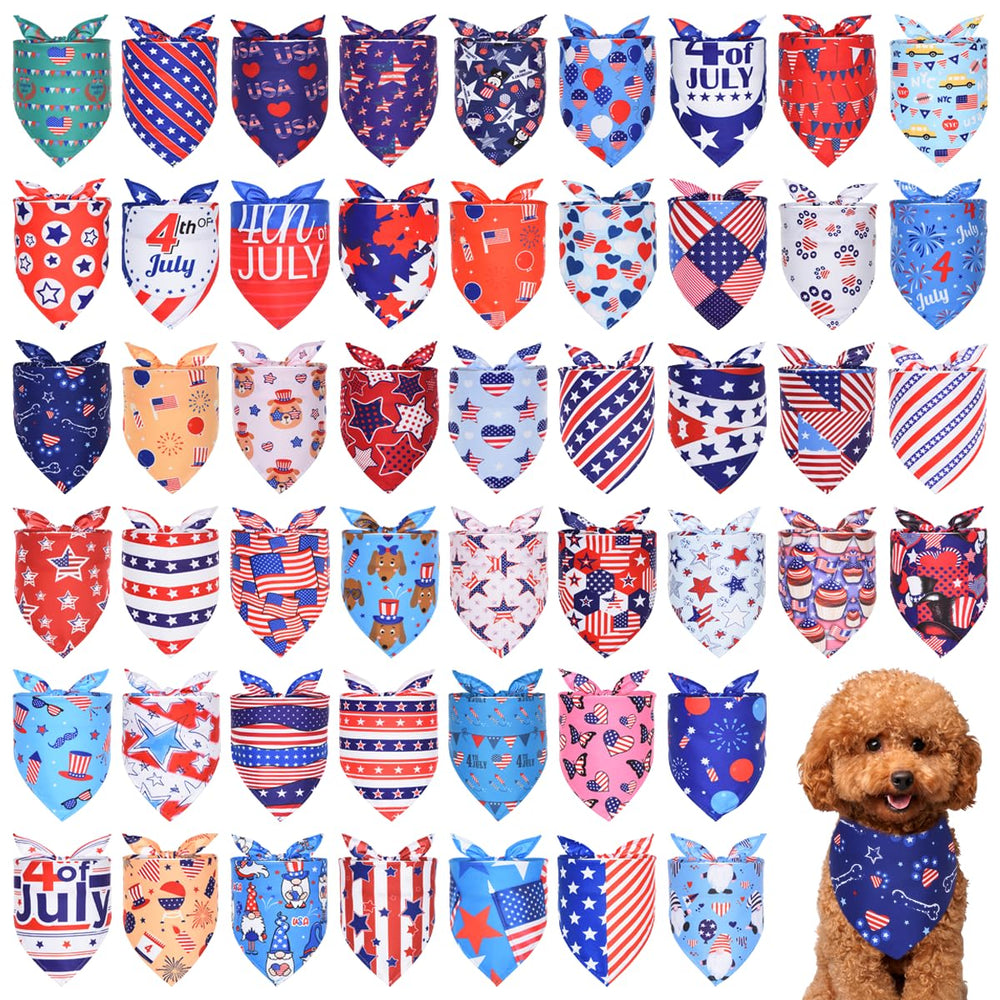 JpGdn bandanas chien lot 100 pièces, drapeau américain pour fêtes.