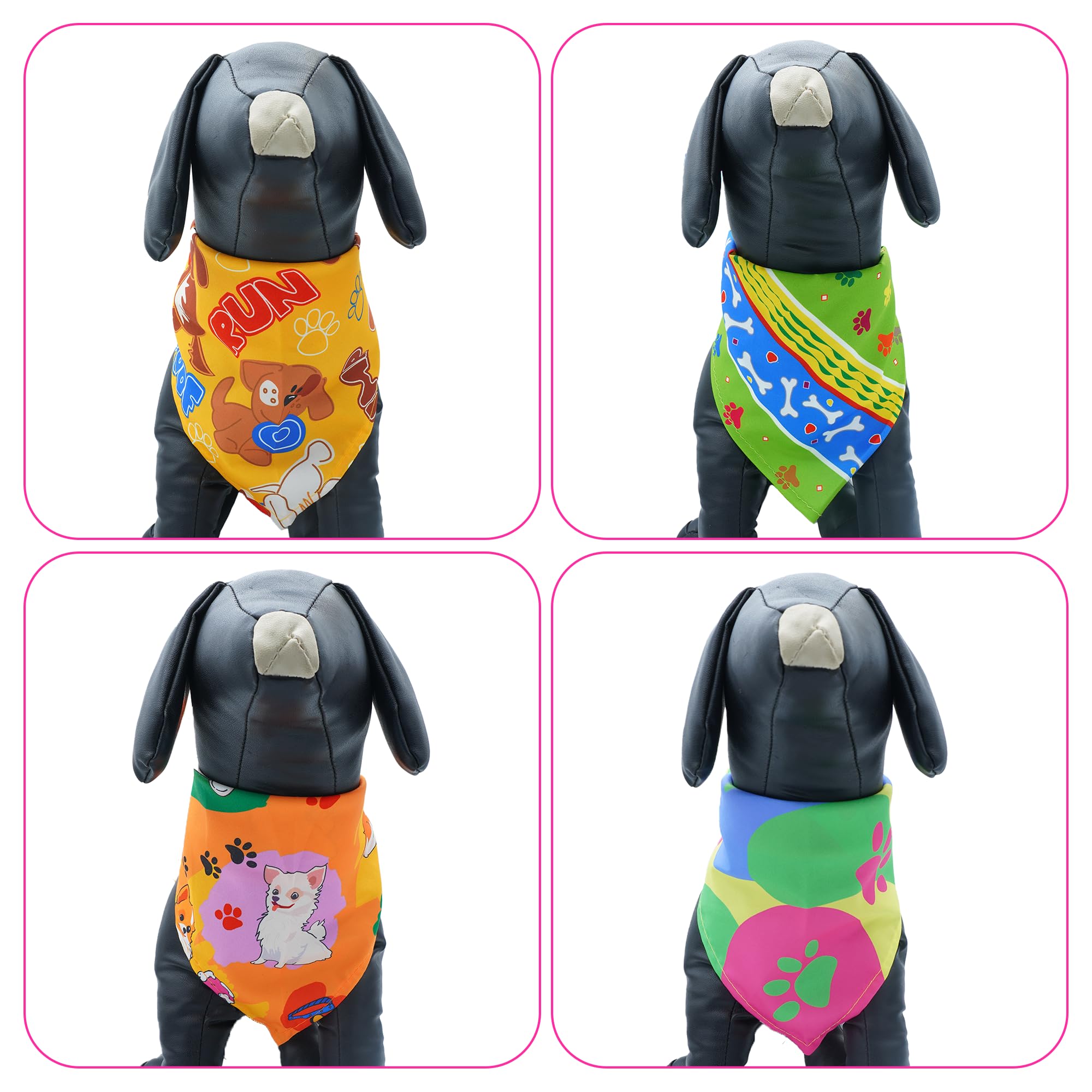 JpGdn bandanas lavage facile en polyester durable pour chien