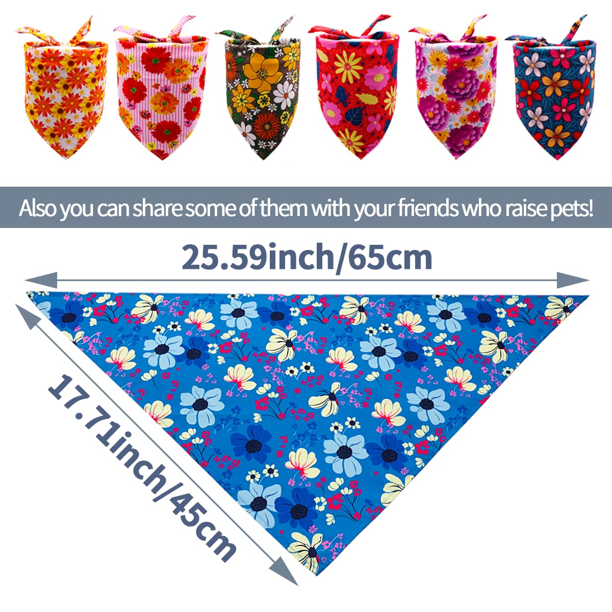 Bandanas JpGdn dimensions 65x45 cm – taille adaptée pour petits et moyens chiens