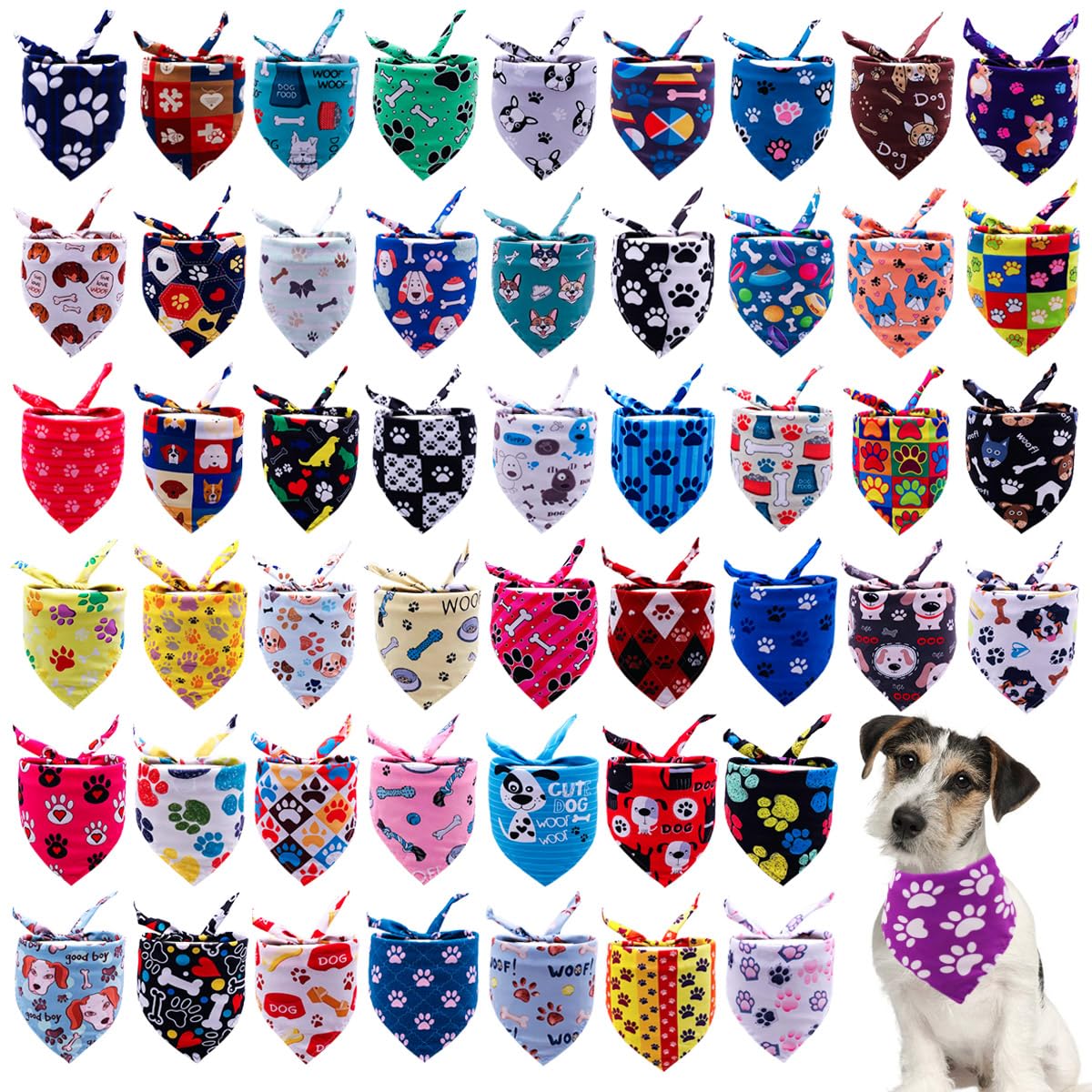Bandanas JpGdn pour chien, ensemble complet de 100 pièces pour varier les tenues.