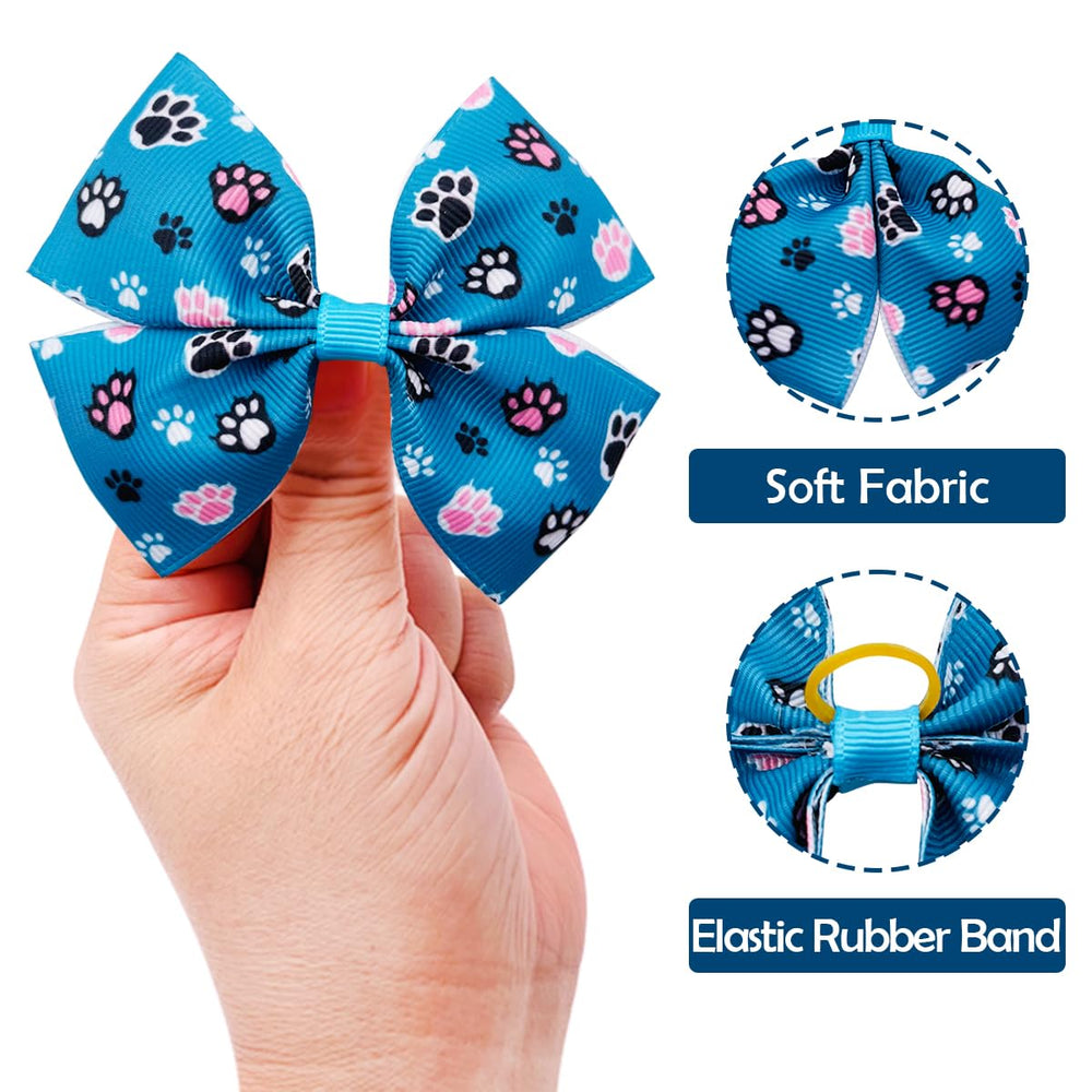 JpGdn bandeau chien, noeud patte os rouge, maintien sûr grâce à l'élastique.