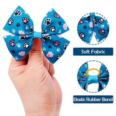 JpGdn bandeau chien, noeud patte os rouge, maintien sûr grâce à l'élastique.