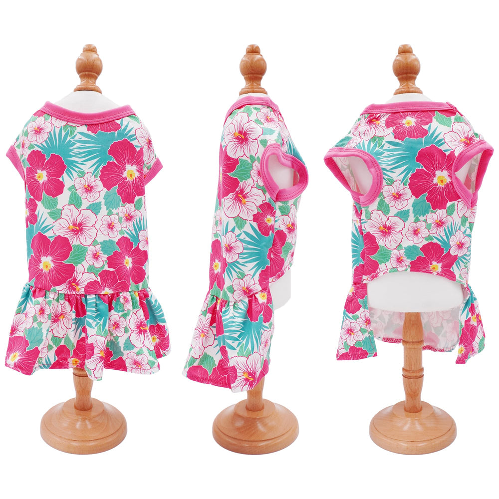 JpGdn robe fleurs rouges pour chien XXL, look floral pour occasions.