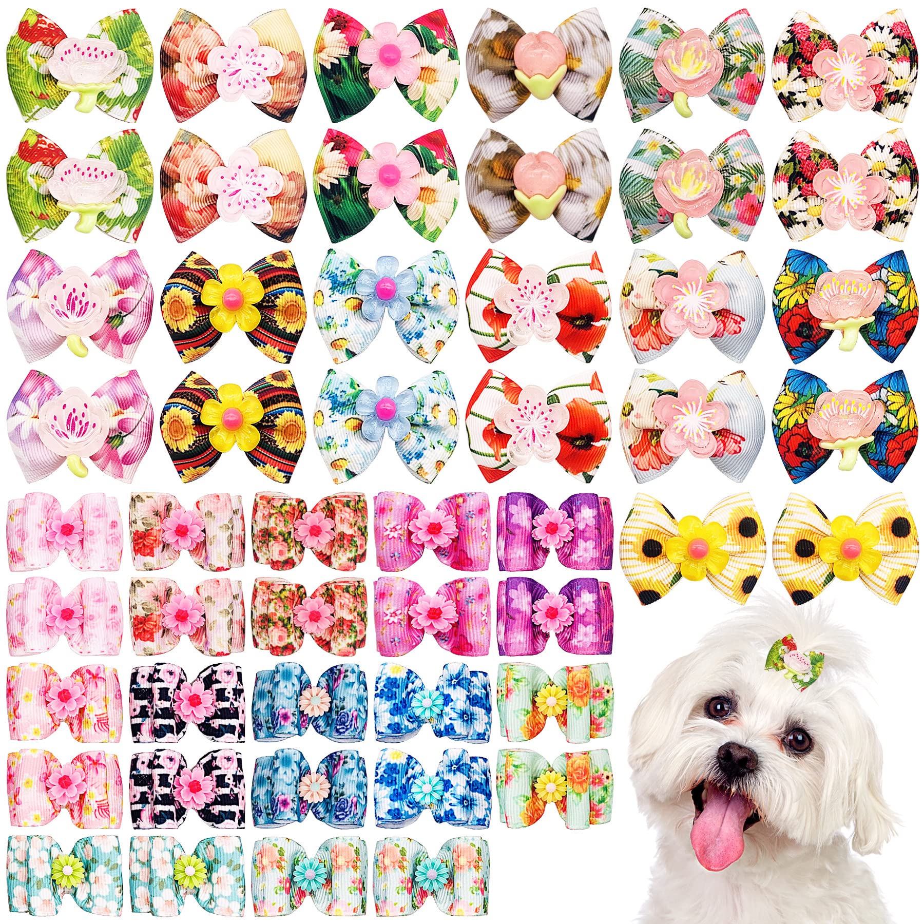 Na9eud poil jpgdn chien motif tulipe, accessoire élégant et facile e0 attacher