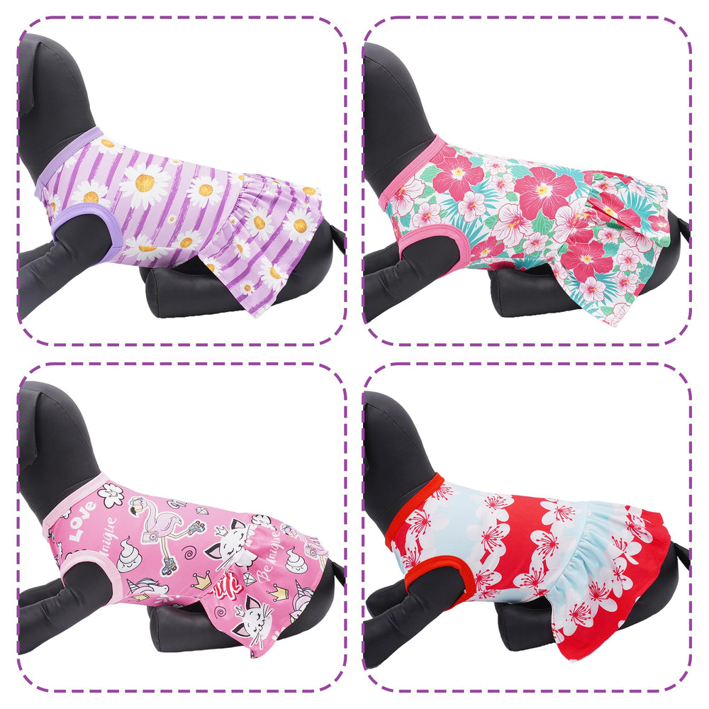 Robe JpGdn licorne rose arrière pour chien, idéale pour sortir.