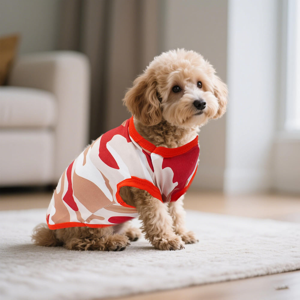 JpGdn tshirt chien motif empreintes pattes, idéal pour sorties quotidiennes.